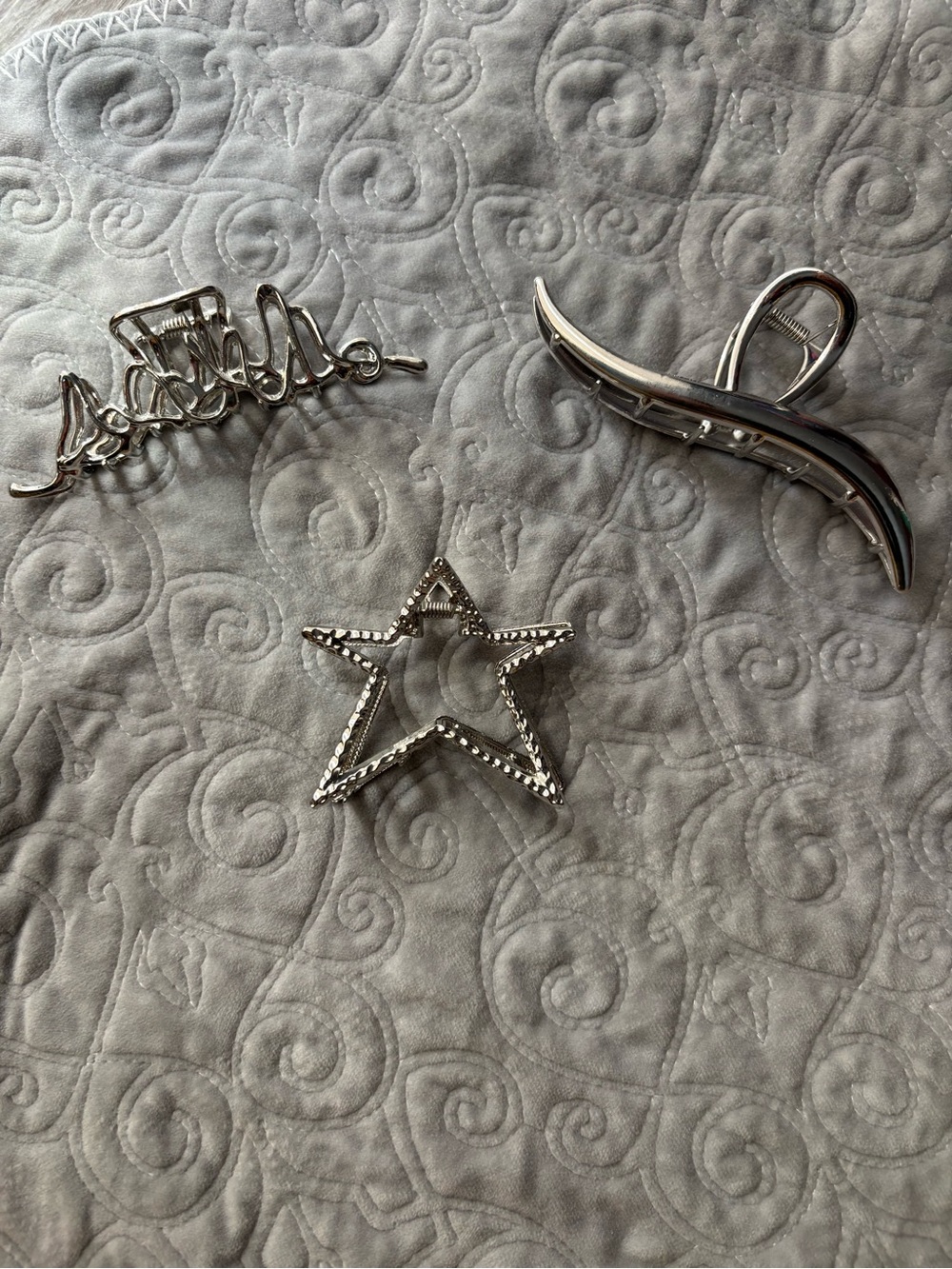 Silver Hair Clips - Women Accessories